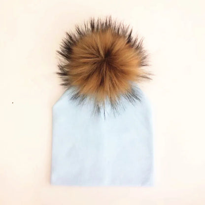 Automne enfants infantile enfant en bas âge raton laveur fausse fourrure pompon chapeau casquette pour enfants bébé garçons fille coton nouveau-né accessoires chapeau bonnet