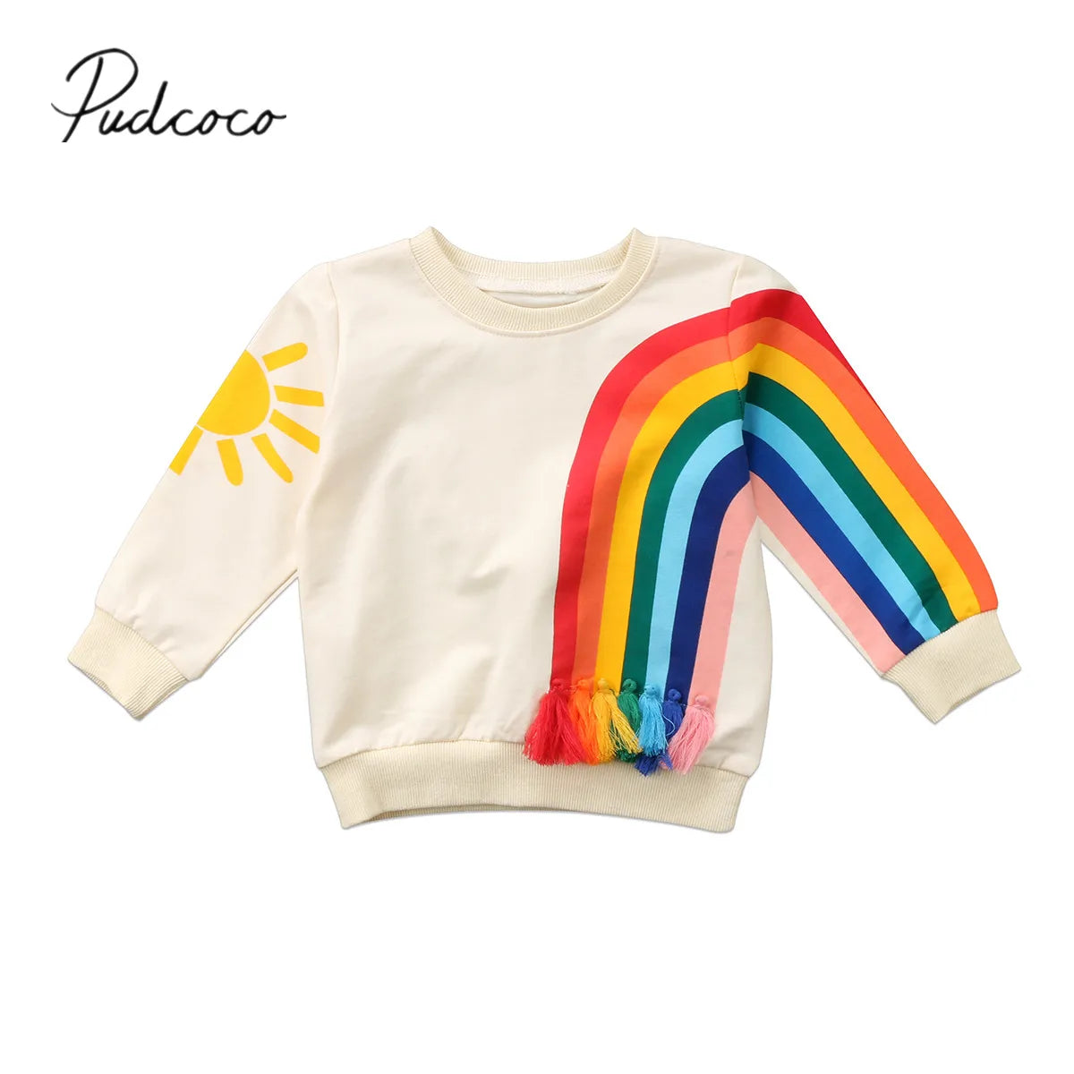 T-shirt à pampilles arc-en-ciel pour bébés filles, pull coloré, cardigan décontracté, chaud, vêtements en Y, tout neuf, 2020
