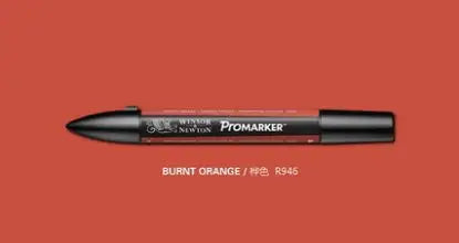 Winsor & Newton ProMarker Stylos marqueurs graphiques à double pointe Stylos de conception professionnelle Rouge et OrangeTone