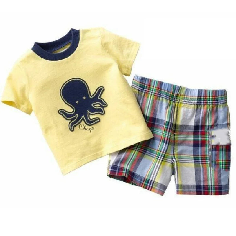 Ensemble de Vêtements 100% Coton pour Bébé Garçon de 2, 3, 4, 5, 6, 7 Ans, T-shirt et Pantalon en Forme de Crocodile Vert