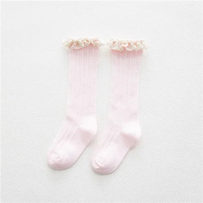 Chaussettes montantes en coton avec dentelle pour enfants, jambières à volants, trucs bon marché, princesse, enfants, filles, bébé, livraison gratuite