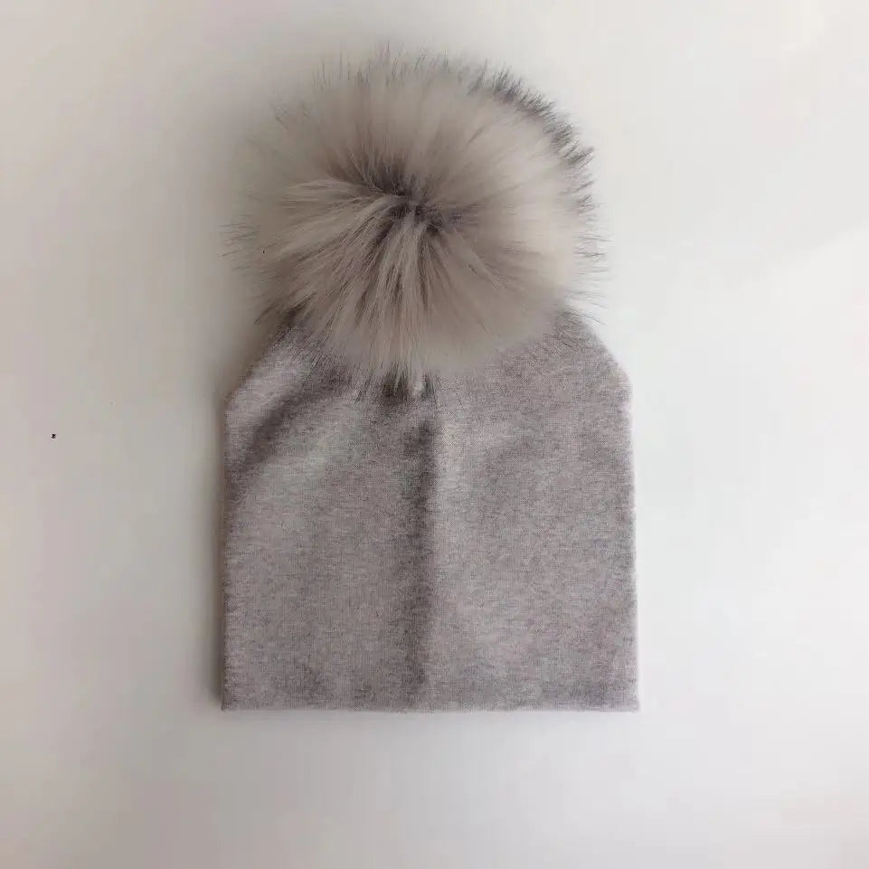 Automne enfants infantile enfant en bas âge raton laveur fausse fourrure pompon chapeau casquette pour enfants bébé garçons fille coton nouveau-né accessoires chapeau bonnet