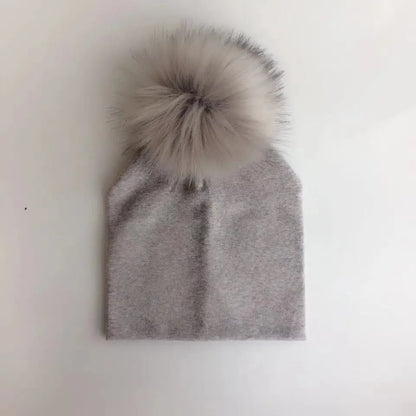 Automne enfants infantile enfant en bas âge raton laveur fausse fourrure pompon chapeau casquette pour enfants bébé garçons fille coton nouveau-né accessoires chapeau bonnet