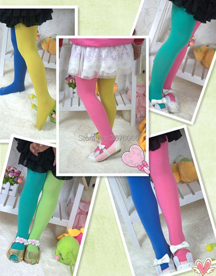 Collants couleur bonbon pour filles, collants en velours mignons, combinaison de couleurs contrastées, bas de danse chauds pour printemps/automne