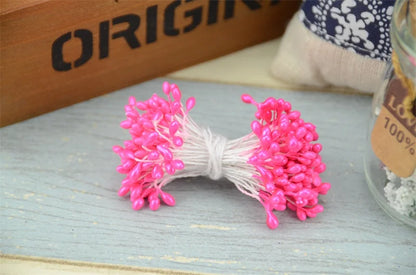 300 pièces fleur artificielle Double têtes étamine nacré artisanat cartes gâteaux décor Scrapbooking Floral pour la maison décor de fête de mariage