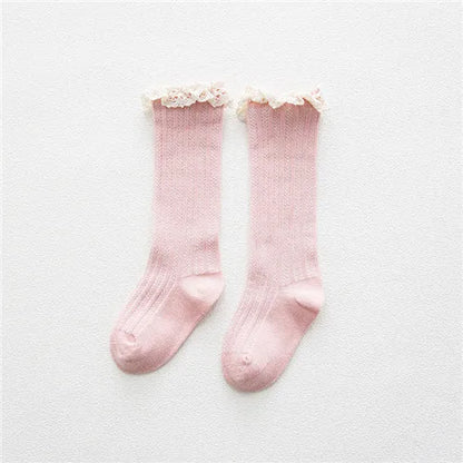 Chaussettes montantes en coton avec dentelle pour enfants, jambières à volants, trucs bon marché, princesse, enfants, filles, bébé, livraison gratuite