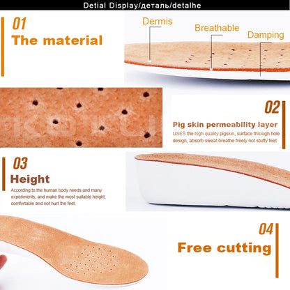 KOTLIKOFF semelles intérieures pour augmenter la croissance 1.5/2.5/3.5cm semelle intérieure de levage de hauteur Invisible chaussures intérieures semelle talon rehaussant l'insertion