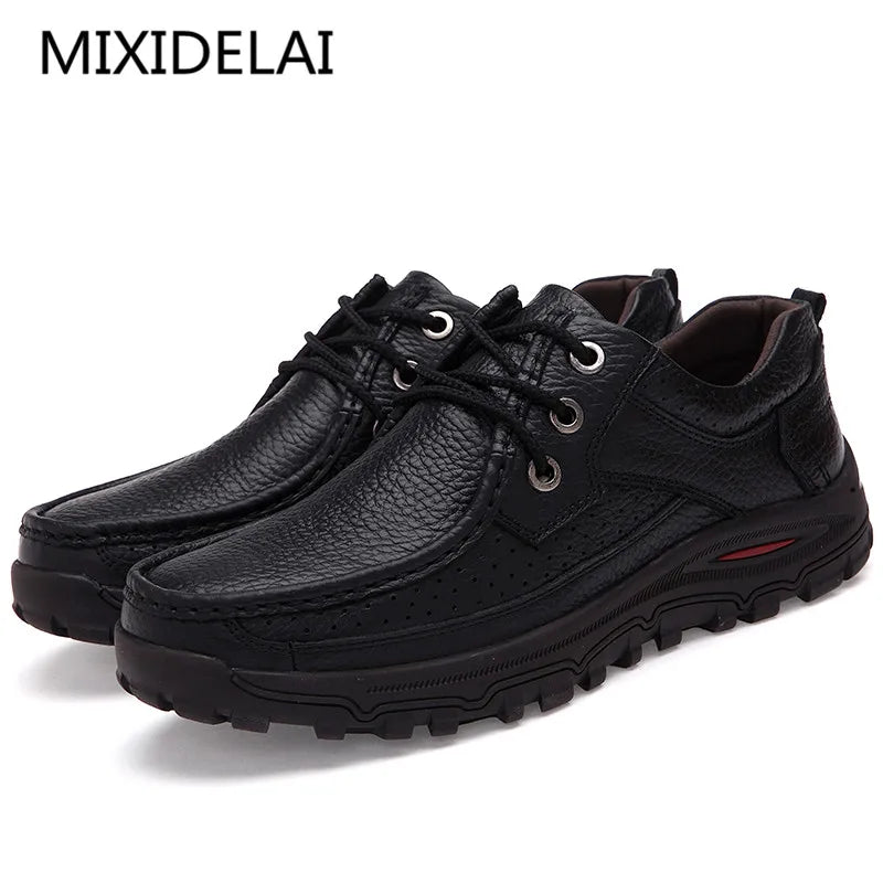 MIXIDELAI marque hommes chaussures à la main de haute qualité en cuir véritable chaussures sans lacet confort homme d'affaires chaussures décontractées grande taille 47 48