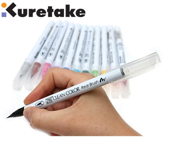 ZIG Kuretake Brosse Stylos Couleur Propre Brosse Réelle Ensemble RB-6000AT Japon