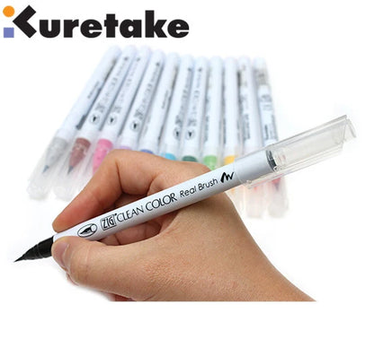 ZIG Kuretake Brosse Stylos Couleur Propre Brosse Réelle Ensemble RB-6000AT Japon