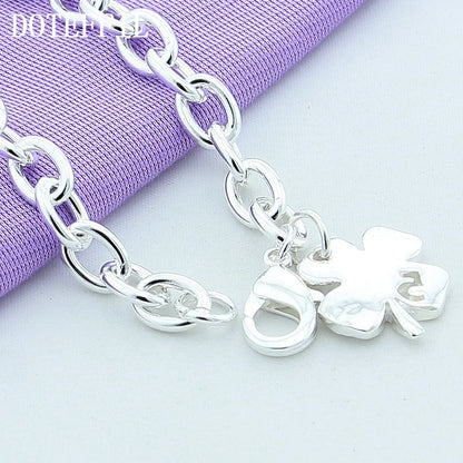 DOTEFFIL 925 argent Sterling trèfle feuilles chanceux numéro 5 Bracelet 20 cm chaîne femmes mariage fiançailles fête bijoux