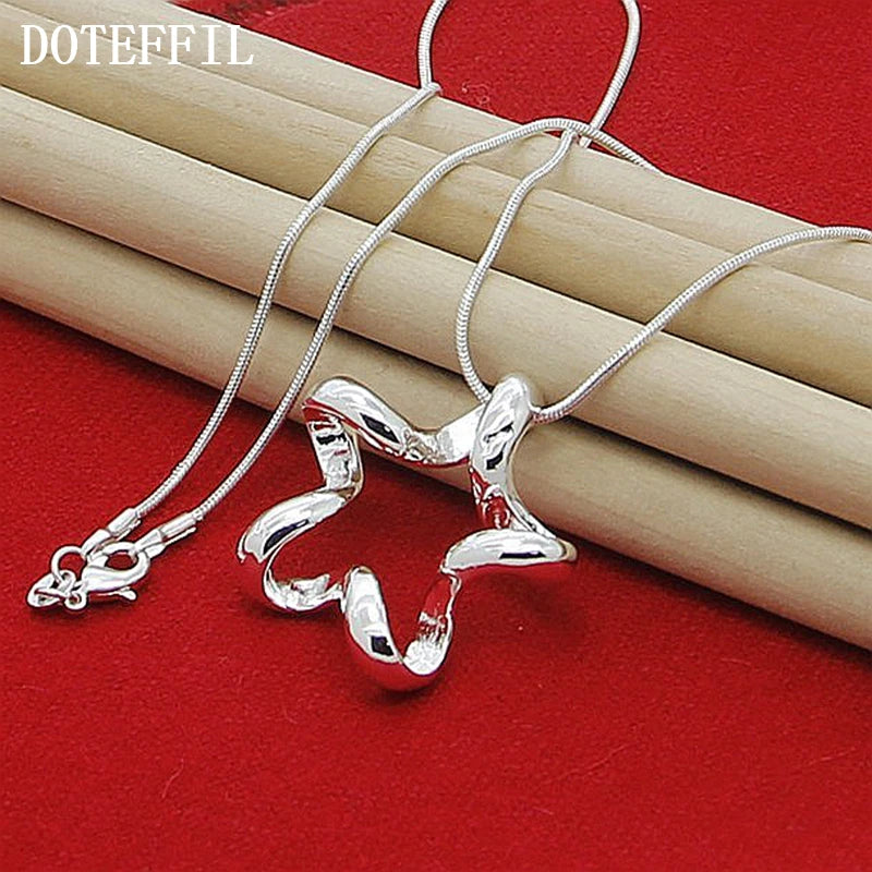 DOTEFFIL – collier avec pendentif étoile de mer en argent Sterling 925, chaîne serpent de 16 à 30 pouces pour femmes, bijoux de fiançailles de mariage à la mode