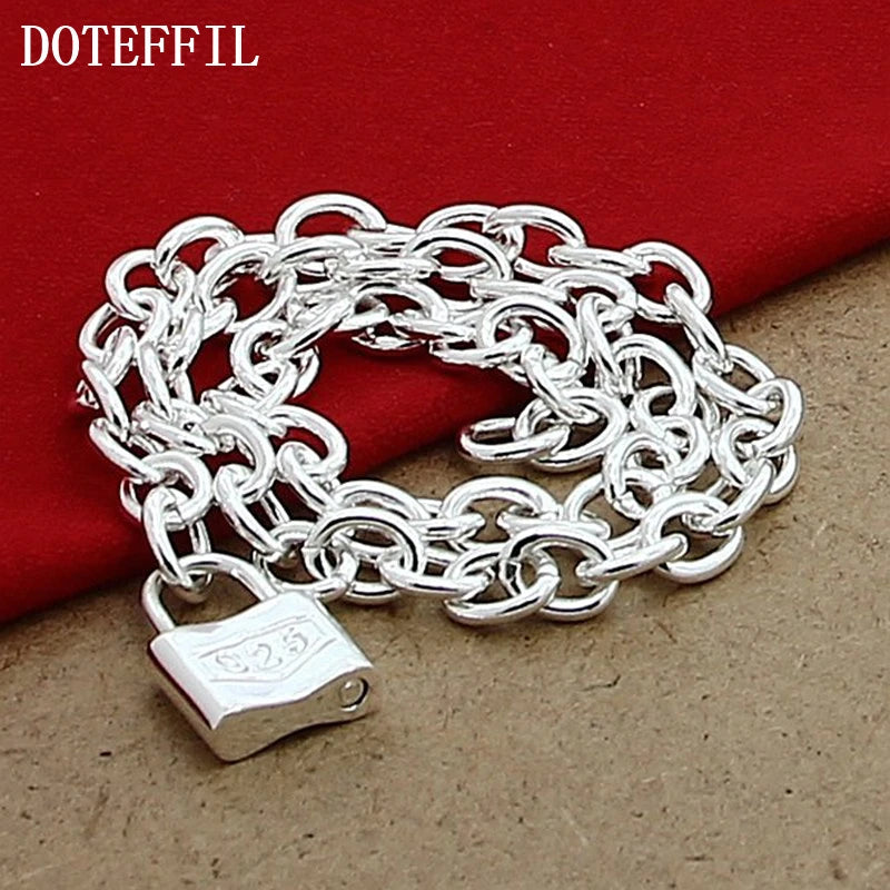DOTEFFIL – colliers avec pendentif à serrure carrée en argent Sterling 925, chaîne de 18 pouces pour femmes amoureux, bijoux de fête de mariage