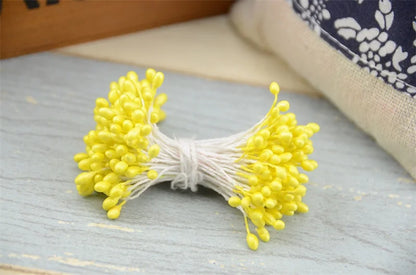 300 pièces fleur artificielle Double têtes étamine nacré artisanat cartes gâteaux décor Scrapbooking Floral pour la maison décor de fête de mariage