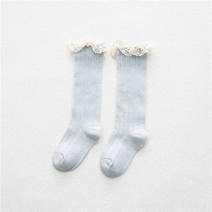 Chaussettes montantes en coton avec dentelle pour enfants, jambières à volants, trucs bon marché, princesse, enfants, filles, bébé, livraison gratuite