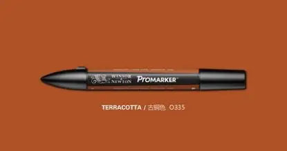 Winsor & Newton ProMarker Stylos marqueurs graphiques à double pointe Stylos de conception professionnelle Rouge et OrangeTone