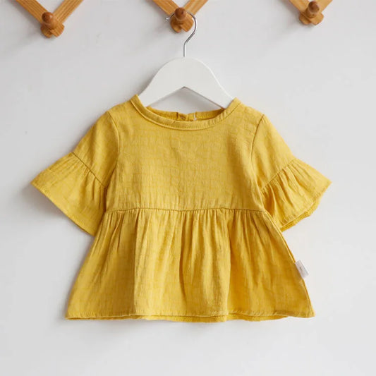 Chemisier à manches longues pour fille, haut en coton, décontracté, vêtements pour enfants, printemps et été
