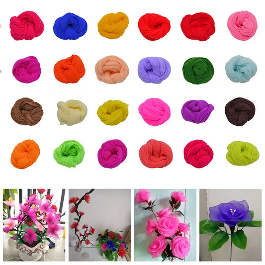 Collant rond en nylon élastique multicolore, 5 pièces,pour fleurs, accessoire fait à la main pour mariage, bricolage pour la maison, matériel de stockage