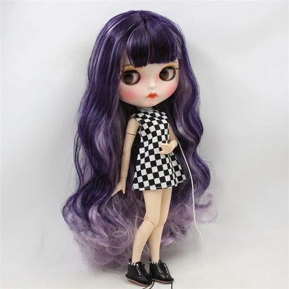 ICY DBS Blyth – poupée articulée 1/6, 30cm, peau blanche, mélange de violets, cheveux, visage mat, lèvres sculptées avec sourcils