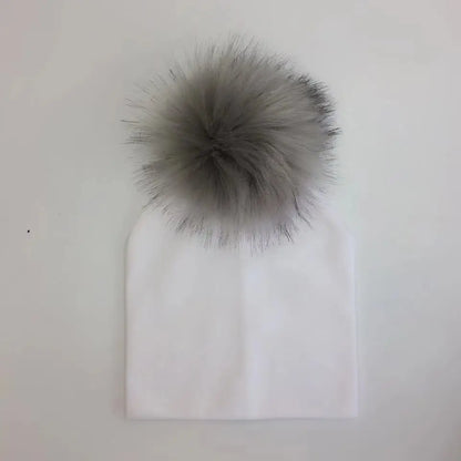 Automne enfants infantile enfant en bas âge raton laveur fausse fourrure pompon chapeau casquette pour enfants bébé garçons fille coton nouveau-né accessoires chapeau bonnet
