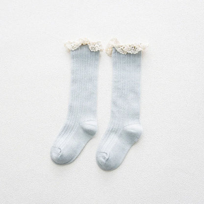 Chaussettes montantes en coton avec dentelle pour enfants, jambières à volants, trucs bon marché, princesse, enfants, filles, bébé, livraison gratuite
