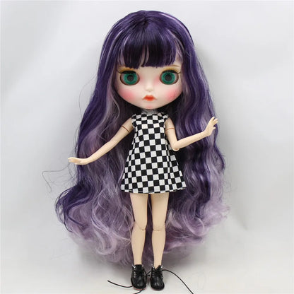 ICY DBS Blyth – poupée articulée 1/6, 30cm, peau blanche, mélange de violets, cheveux, visage mat, lèvres sculptées avec sourcils