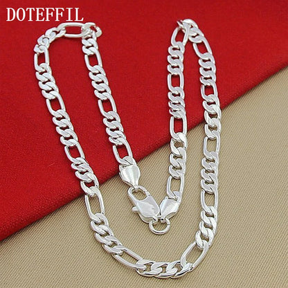 DOTEFFIL 925 argent Sterling 8mm chaîne latérale collier homme femme Senior luxe bijoux déclaration collier