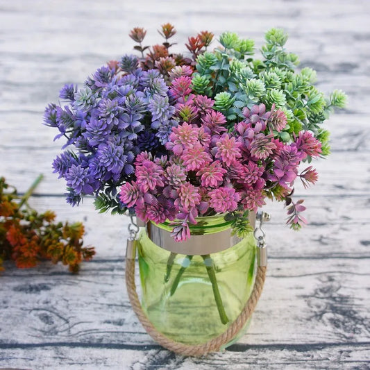 Plantes succulentes en plastique feuilles de chute artificielles flores bricolage succulentes artificielles décoration de mariage plante fausses fleurs couronne