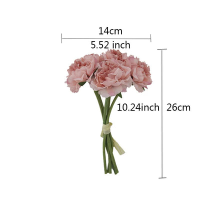 Bouquet d'hortensias artificiels en soie, fausses fleurs, pivoine en fleur, pour décorer la maison, pour le mariage, pétales blancs