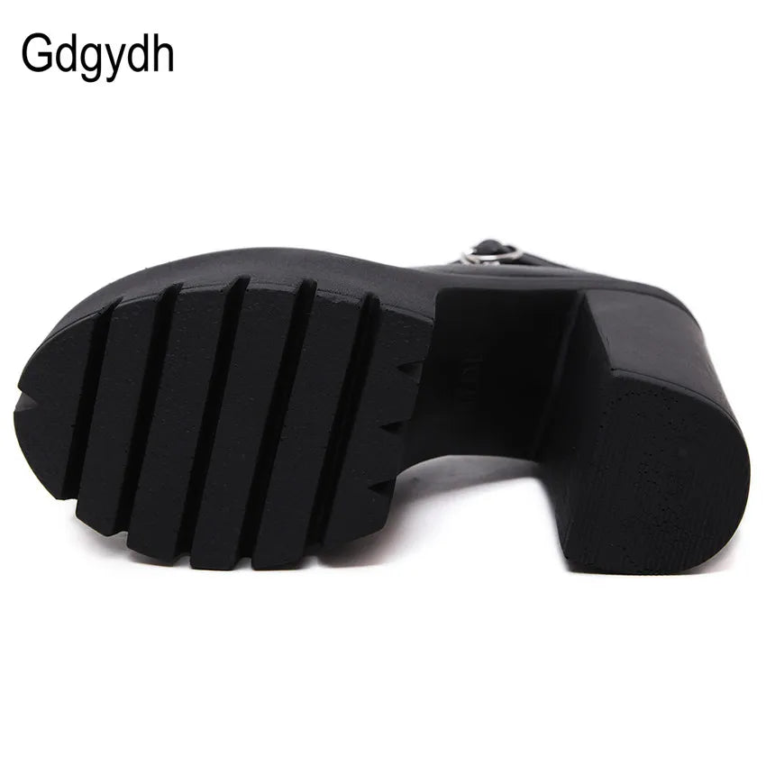 Gdgydh-Chaussures décontractées à talons hauts, sexy ruslana korshunova, escarpins à plateforme, Mary Janes, noir et blanc, taille 42, printemps et automne