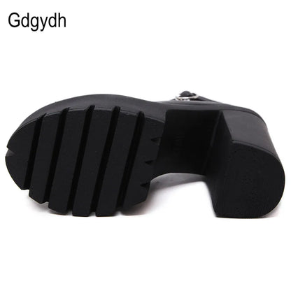 Gdgydh-Chaussures décontractées à talons hauts, sexy ruslana korshunova, escarpins à plateforme, Mary Janes, noir et blanc, taille 42, printemps et automne