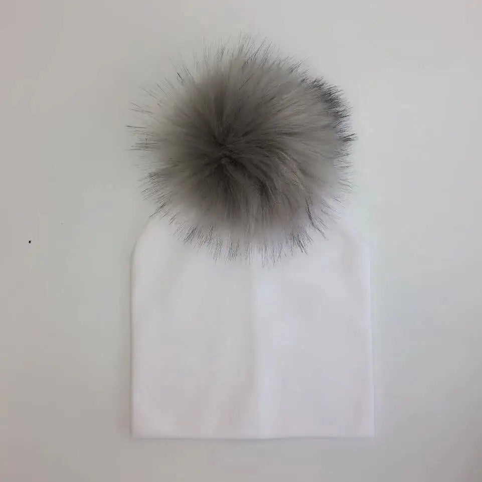 Automne enfants infantile enfant en bas âge raton laveur fausse fourrure pompon chapeau casquette pour enfants bébé garçons fille coton nouveau-né accessoires chapeau bonnet