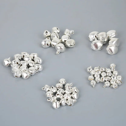 Cloches en fer pour perles argentées en vrac, 50 à 300 pièces/lot, fournitures de fête de Festival, décoration de noël, cadeau, accessoires artisanaux DIY