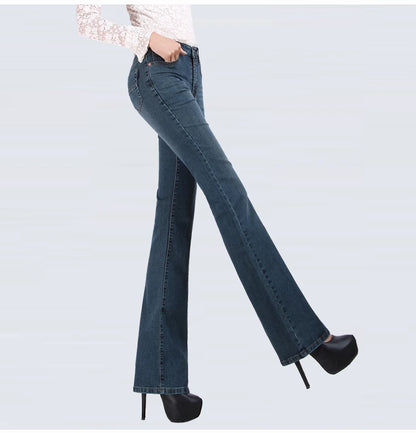 Jeans Astronomiques Cloche pour Femme, Pantalon Coupe Boot, Bureau, Taille Moyenne, Évasées sulf, FJSize 26-38, Automne, Promotion