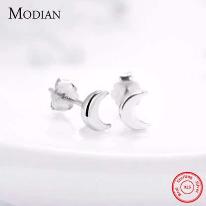 Modian – Boucles d'oreilles en argent sterling 925 pour femme, avec 6 styles en étoile et lune, accessoire exquise et simple, très tendance, bijou triangulaire