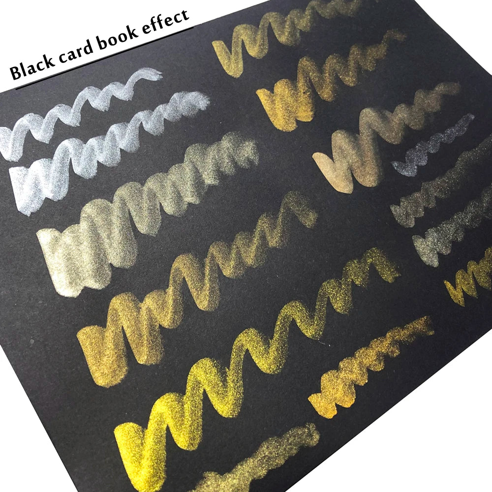 Ensemble de peinture à l'eau solide avec pinceau pour artiste, aquarelle, pigment doré métallique, fournitures d'art, qualité supérieure, 5 couleurs, 8 couleurs