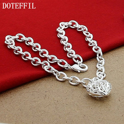 DOTEFFIL 925 en argent Sterling coeur pendentif à breloque collier exquis Senior pour femme fête de mariage bijoux cadeau