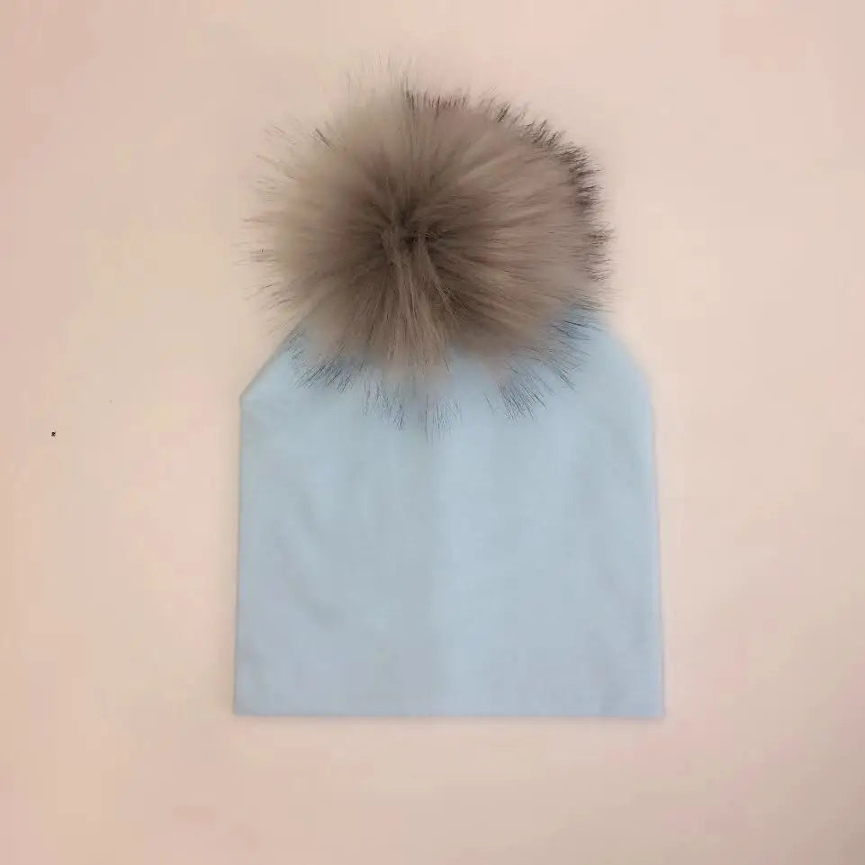 Automne enfants infantile enfant en bas âge raton laveur fausse fourrure pompon chapeau casquette pour enfants bébé garçons fille coton nouveau-né accessoires chapeau bonnet