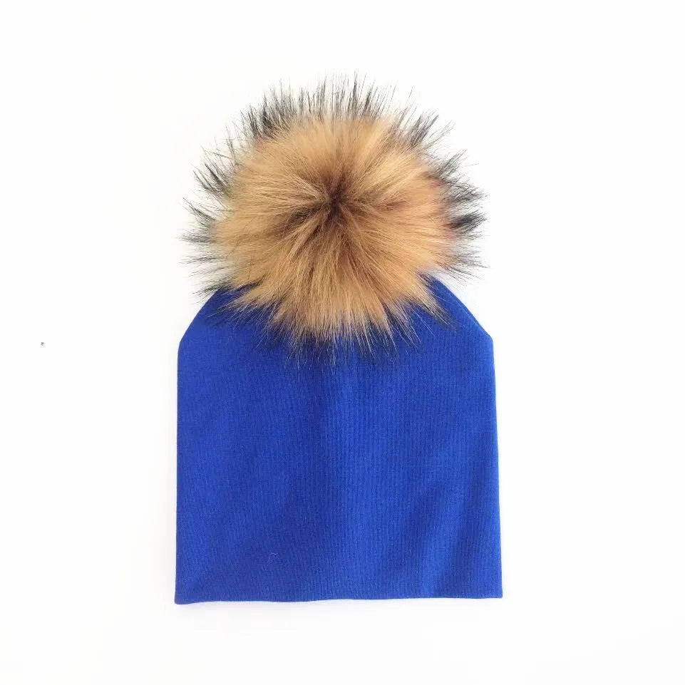 Automne enfants infantile enfant en bas âge raton laveur fausse fourrure pompon chapeau casquette pour enfants bébé garçons fille coton nouveau-né accessoires chapeau bonnet