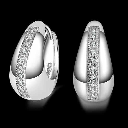 Pendientes mujer moda 925 bijoux en argent Sterling U cz goujons boucles d'oreilles femmes brincos para as mulheres boucle d'oreille oorbellen