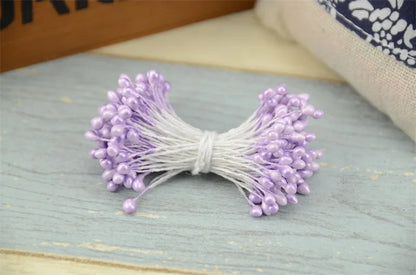 300 pièces fleur artificielle Double têtes étamine nacré artisanat cartes gâteaux décor Scrapbooking Floral pour la maison décor de fête de mariage