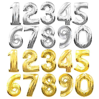32 pouces grand or argent numéro feuille ballons chiffres ballons à air fête d'anniversaire mariage décor Air ballons événement fête fournitures