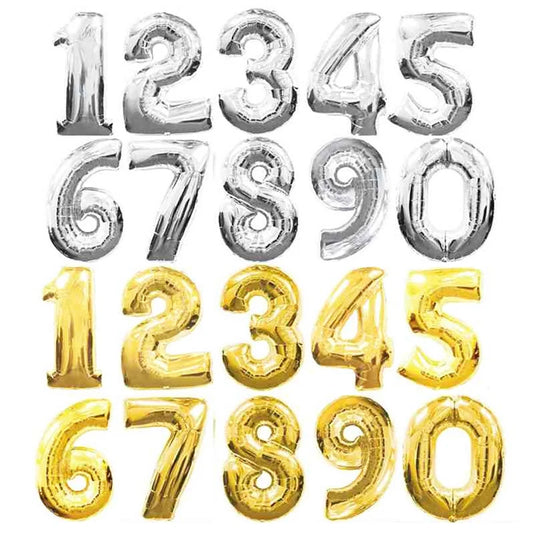 32 pouces grand or argent numéro feuille ballons chiffres ballons à air fête d'anniversaire mariage décor Air ballons événement fête fournitures
