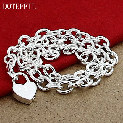 DOTEFFIL – collier avec pendentif en forme de cœur en argent Sterling 925, chaîne de 18 pouces pour femmes, bijoux de fiançailles et de mariage à la mode