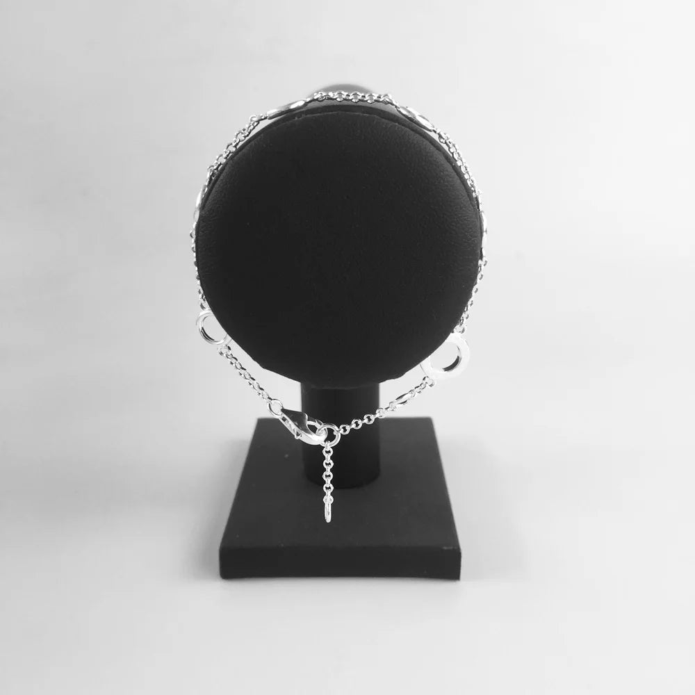 Bracelets à breloques de base avec œillets ronds, chaîne à maillons en argent Sterling 925, bijoux de Club à la mode, Style européen, cadeau pour femmes