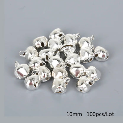 Cloches en fer pour perles argentées en vrac, 50 à 300 pièces/lot, fournitures de fête de Festival, décoration de noël, cadeau, accessoires artisanaux DIY