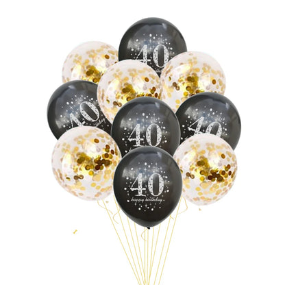 JOY-ENLIFE 10 pièces ballons confettis gonflables ballons en Latex de 12 pouces 30 40 50 60 ans fête d'anniversaire ballons à hélium en aluminium pour adultes