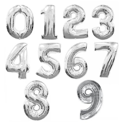 32 pouces grand or argent numéro feuille ballons chiffres ballons à air fête d'anniversaire mariage décor Air ballons événement fête fournitures