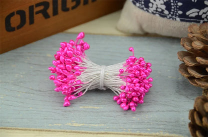 300 pièces fleur artificielle Double têtes étamine nacré artisanat cartes gâteaux décor Scrapbooking Floral pour la maison décor de fête de mariage