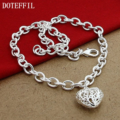 DOTEFFIL 925 en argent Sterling coeur pendentif à breloque collier exquis Senior pour femme fête de mariage bijoux cadeau